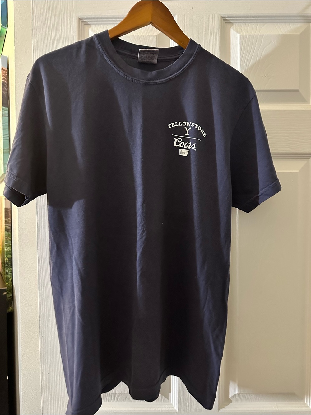 Comfort Colors Navy Short Sleeve Tee with Small White Logo